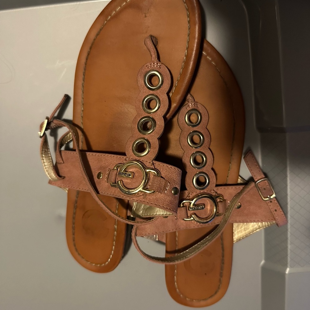 Guess Pink and Gold Gladiator Sandals